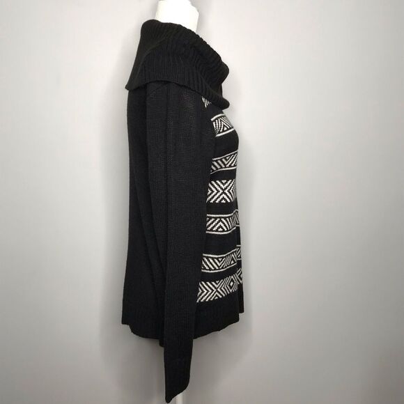 DB Established 1962 Striped Asymmetrical Cowl Neck Knit Sweater Size Medium - Picture 3 of 8